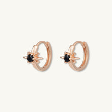 North Star Black Huggie Earrings