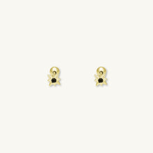 North Star Black Sapphire Barbell Stud Cartilage Earrings