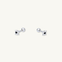 North Star Black Sapphire Barbell Stud Cartilage Earrings