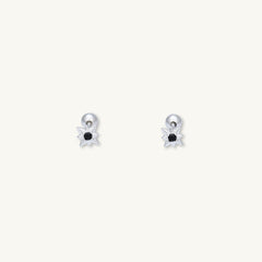 North Star Black Sapphire Barbell Stud Cartilage Earrings