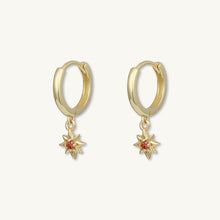 North Star Garnet Huggie Earrings