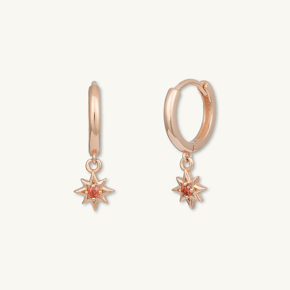 North Star Garnet Huggie Earrings