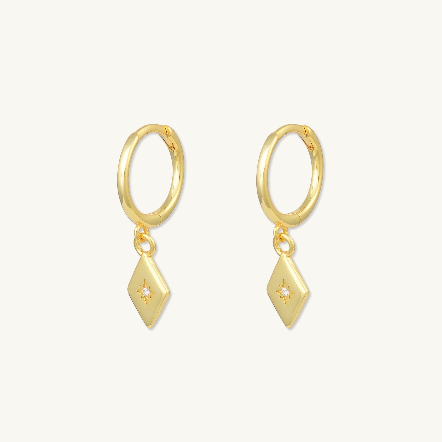 North Star Huggie Hoop Earrings