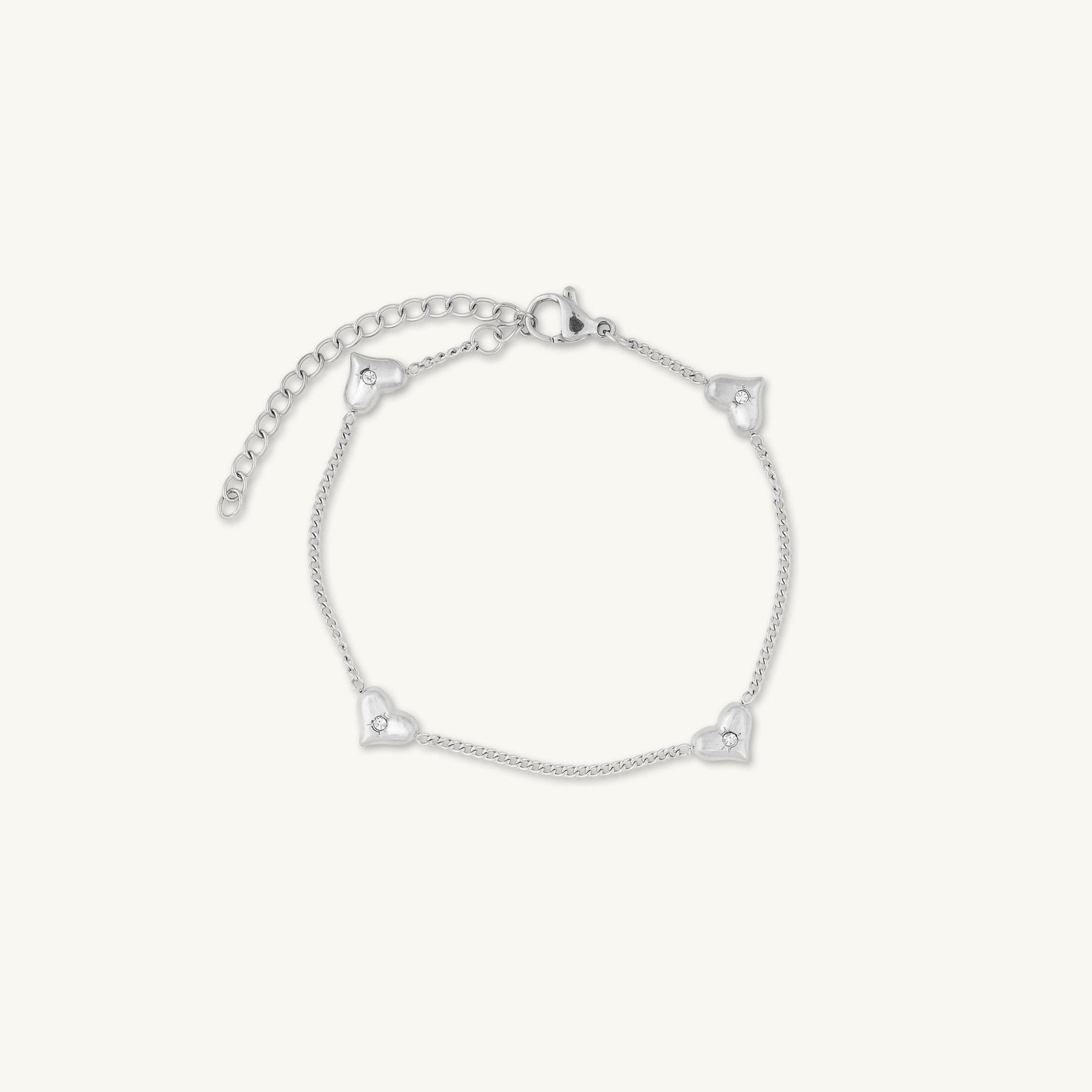 North Star Love Heart Station Bracelet