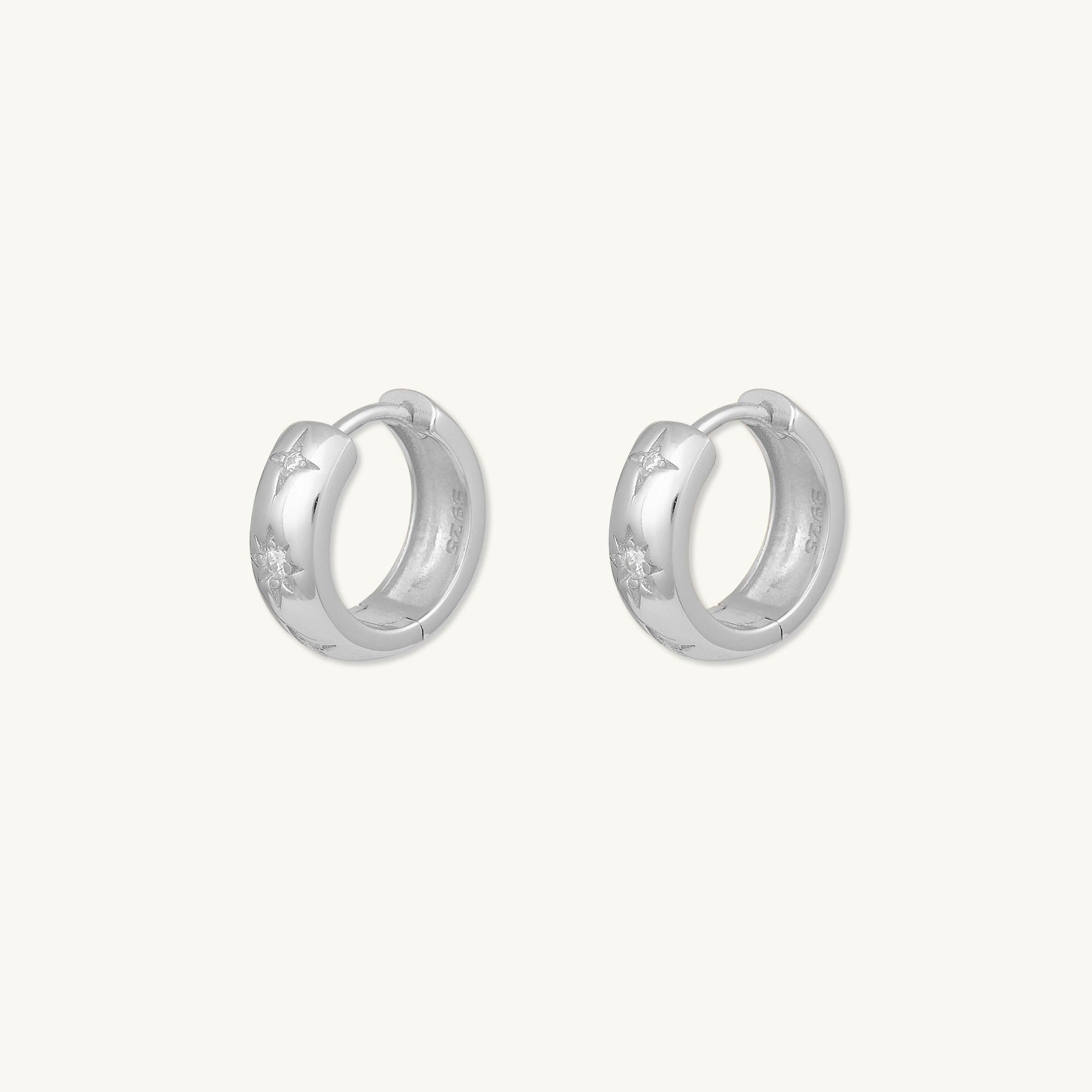 North Star Thick Huggie Earrings