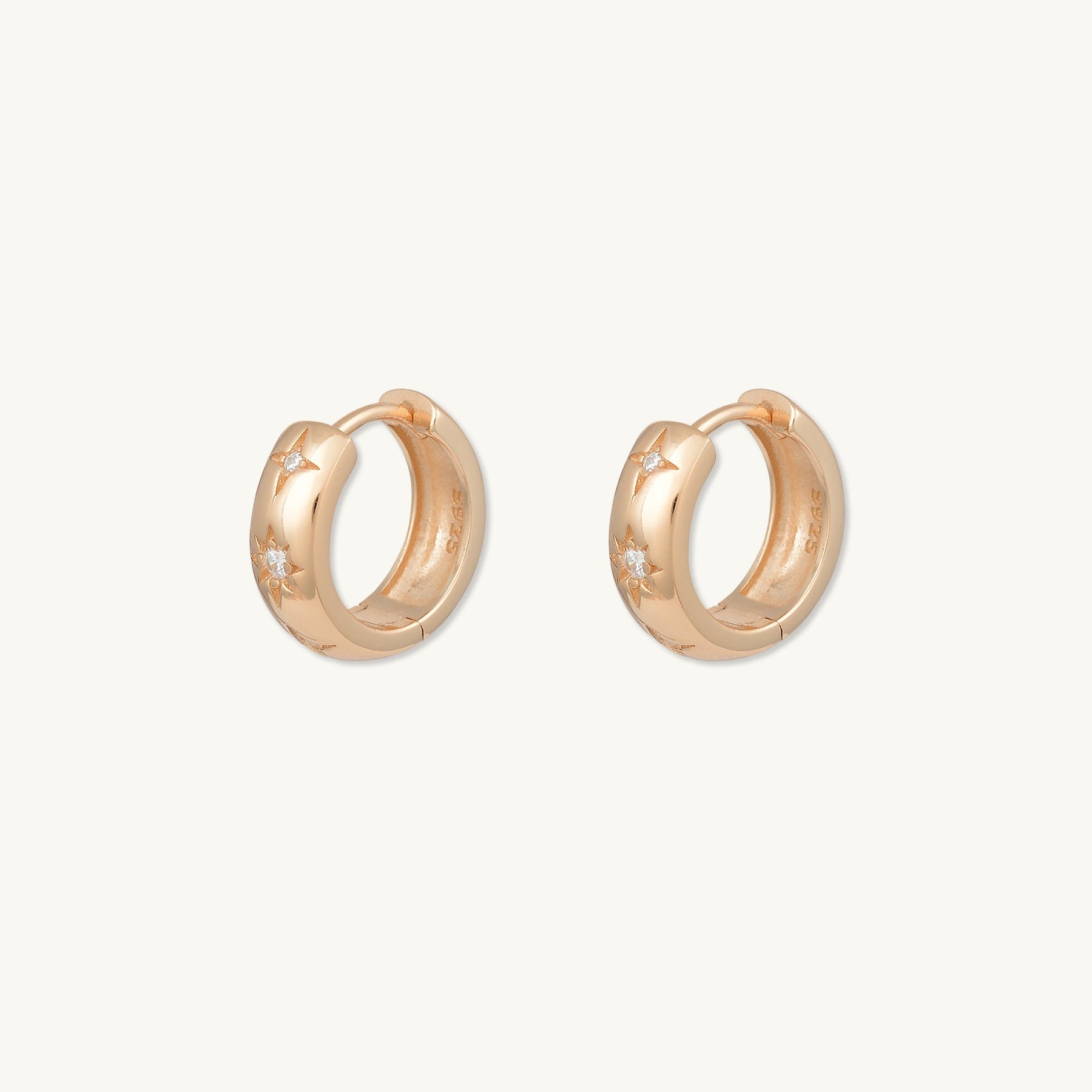 North Star Thick Huggie Earrings