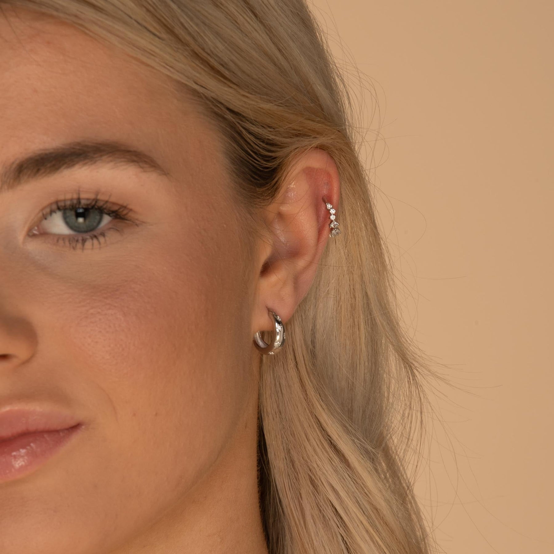 North Star Thick Sapphire Huggie Earrings