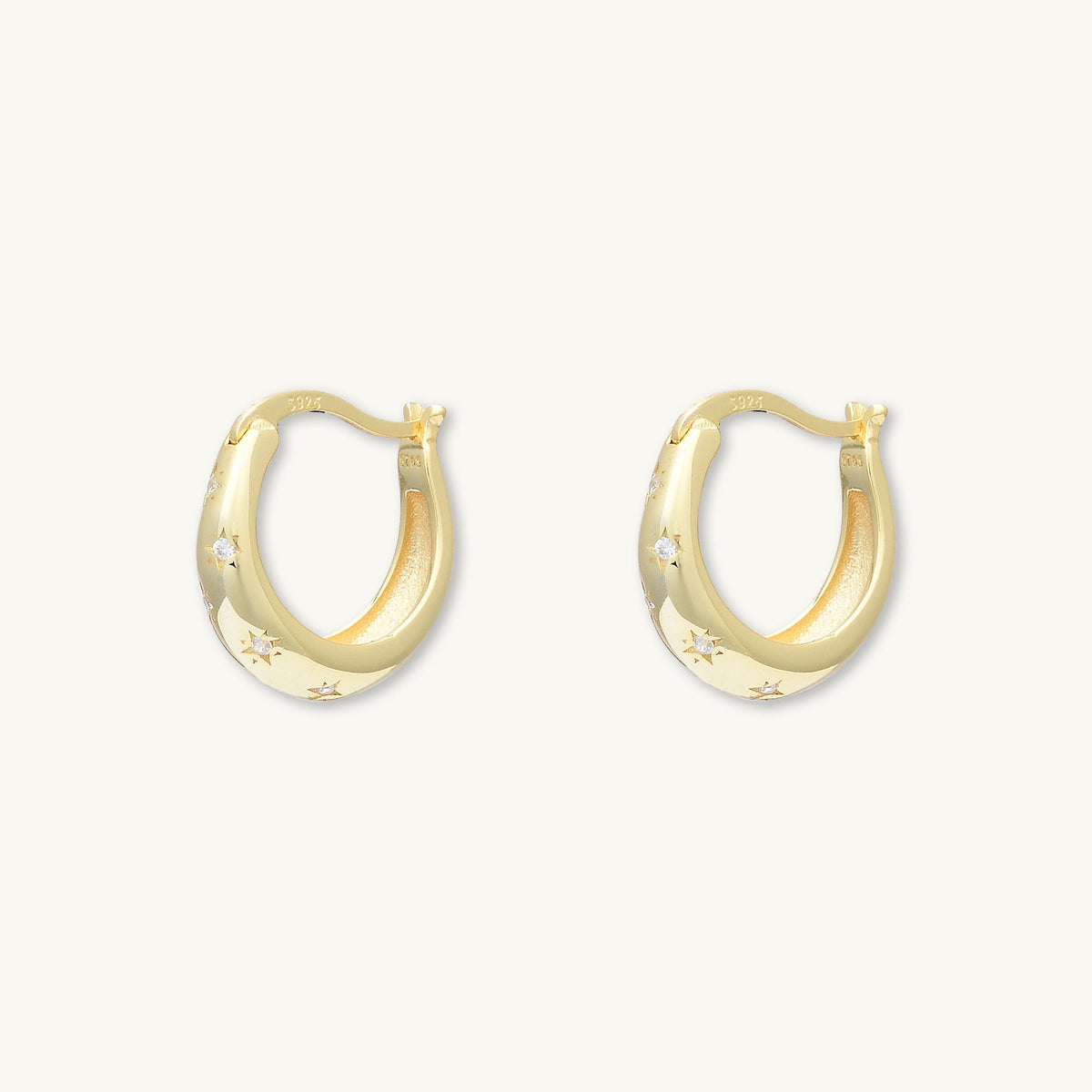 North Star Thick Sapphire Huggie Earrings