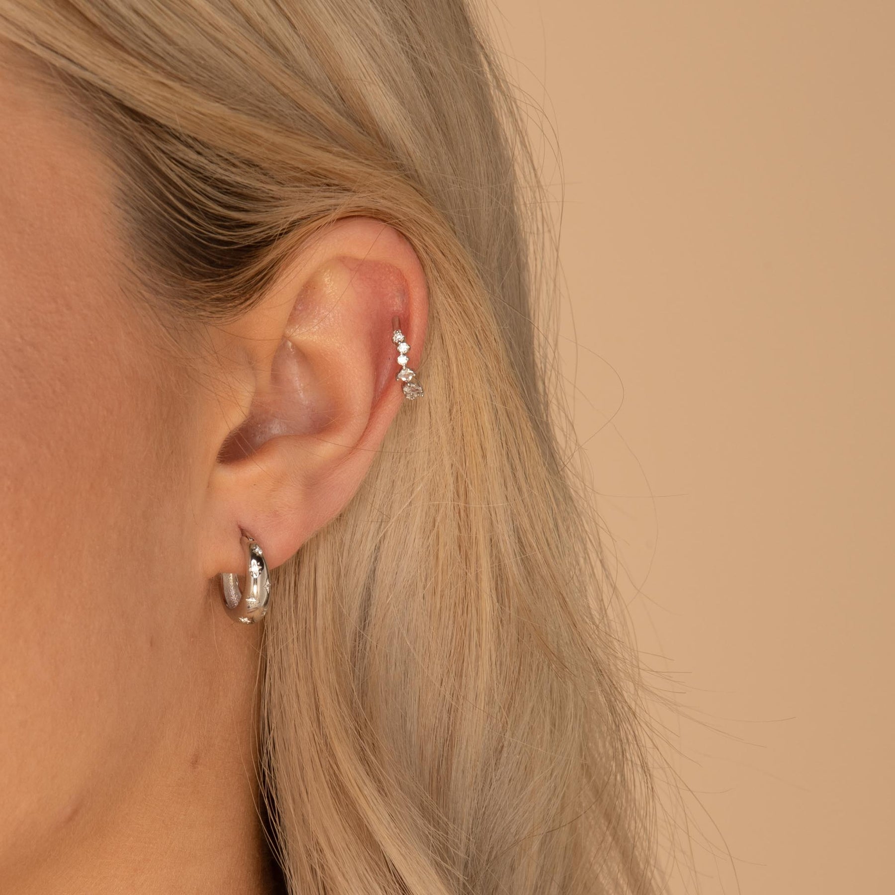 North Star Thick Sapphire Huggie Earrings
