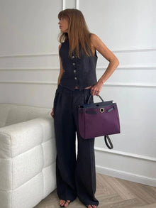 Freya Linen Set Women – Summer Coordinated with Sleeveless Vest & Wide Pants in Natural Style