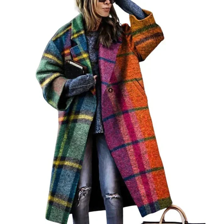Yatra Long Coat Woman – Elegant Cross Closure & Adjustable Waist Belt