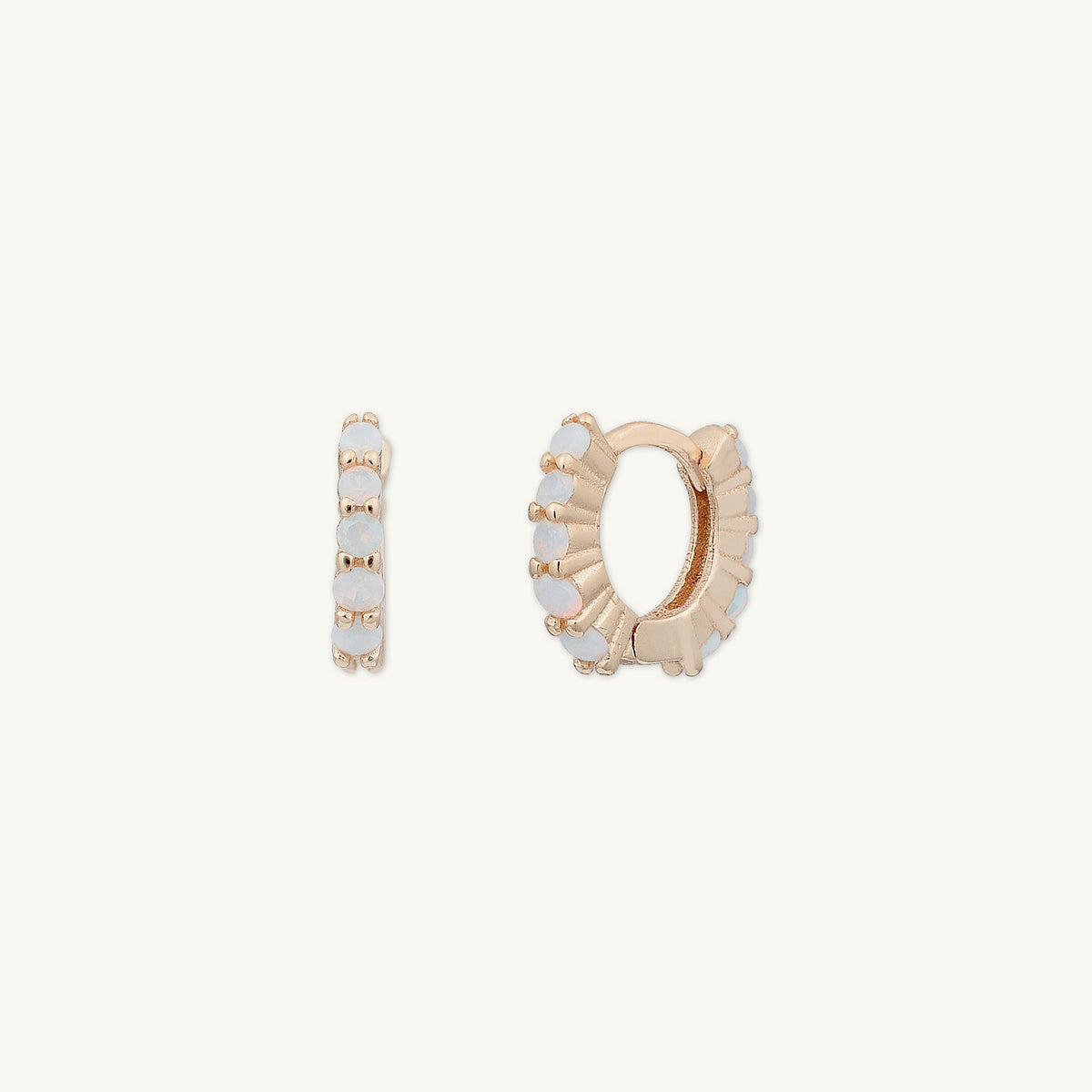 Opal Gemstone Huggie Earrings