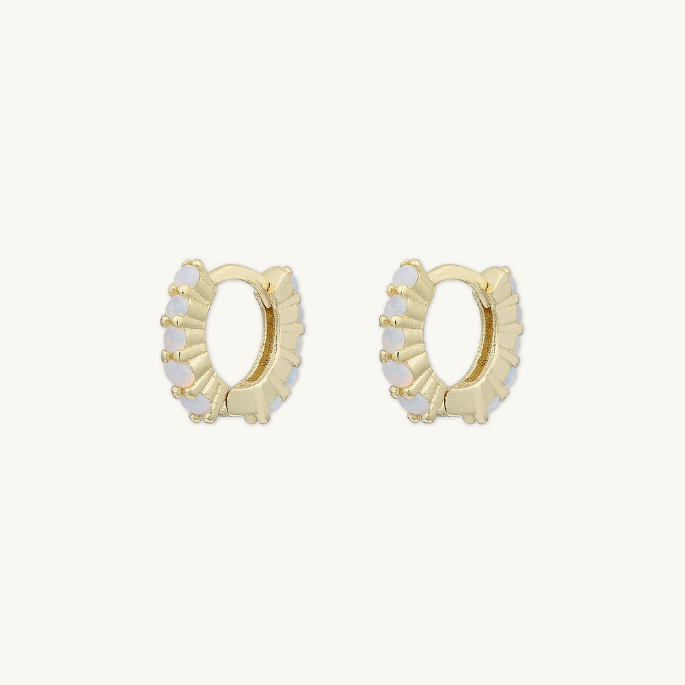 Opal Gemstone Huggie Earrings