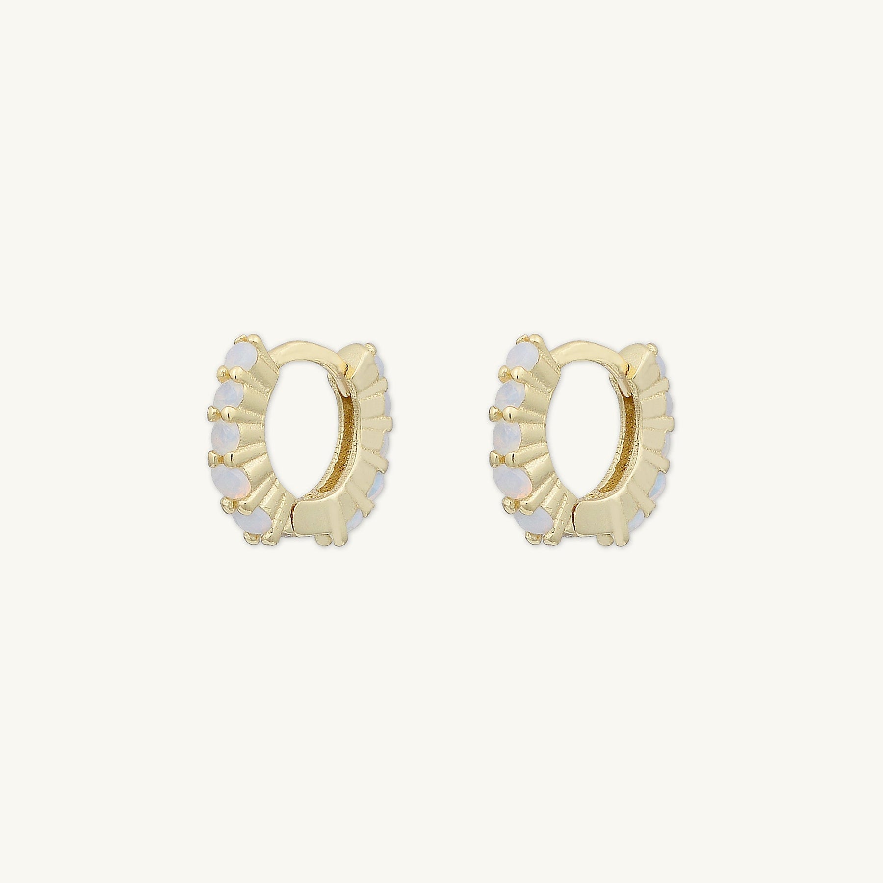 Opal Gemstone Huggie Earrings