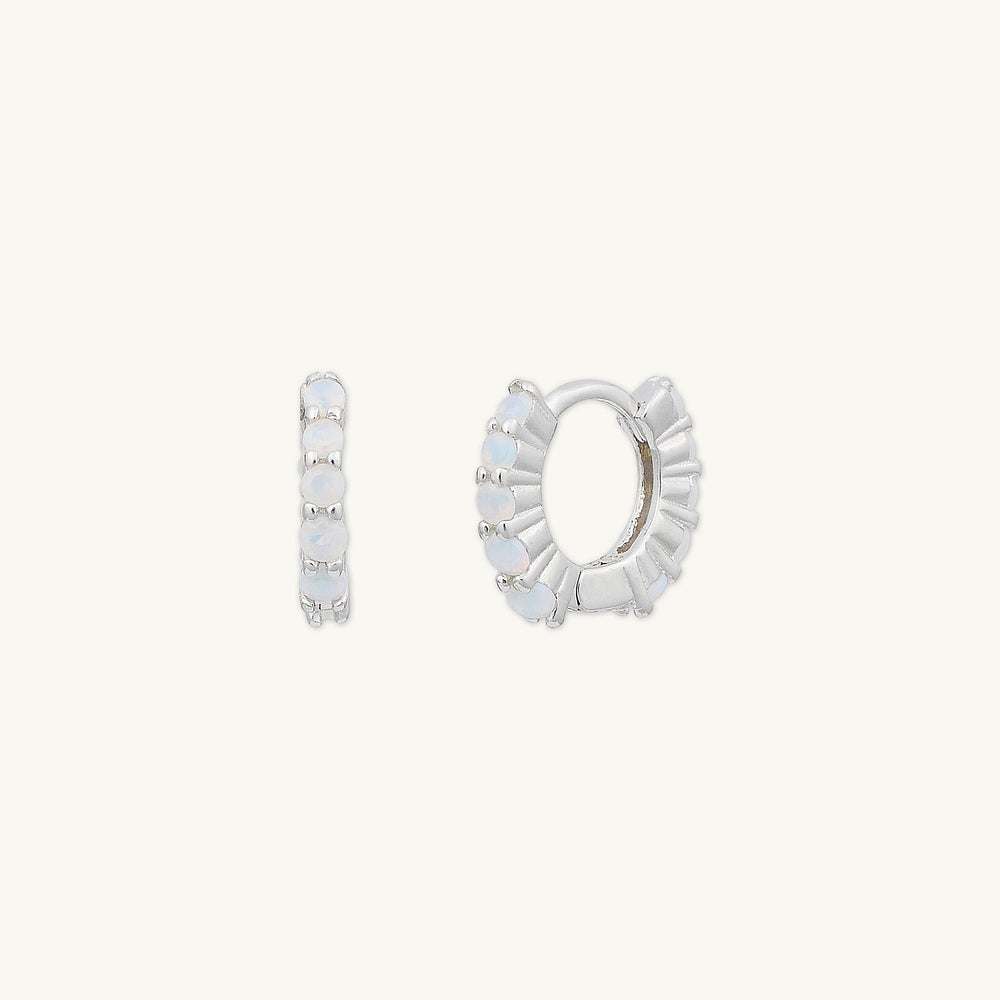 Opal Gemstone Huggie Earrings