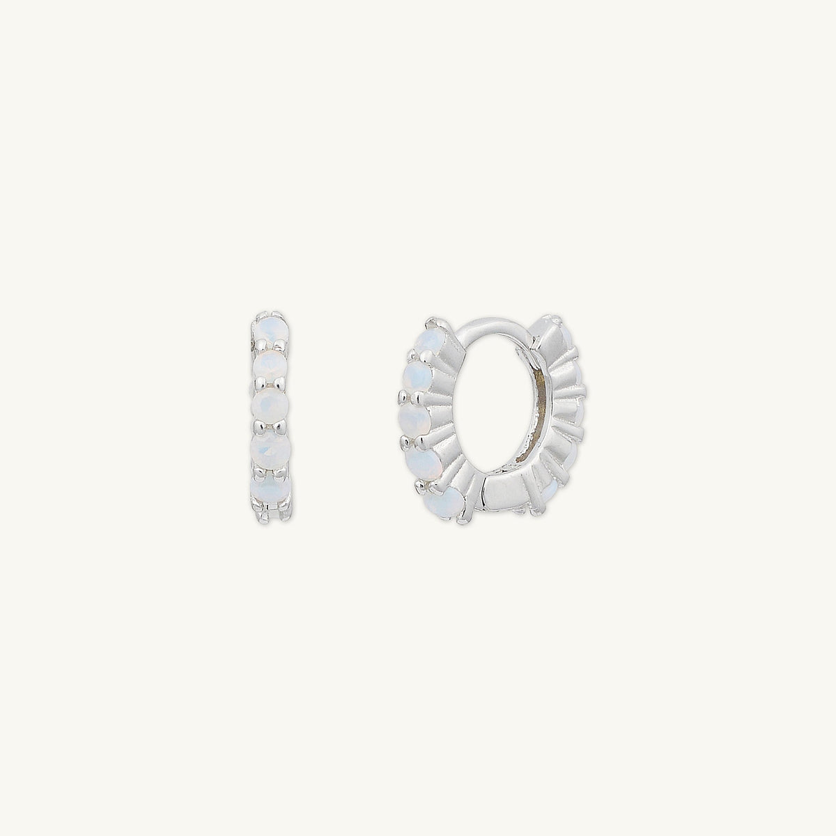 Opal Gemstone Huggie Earrings