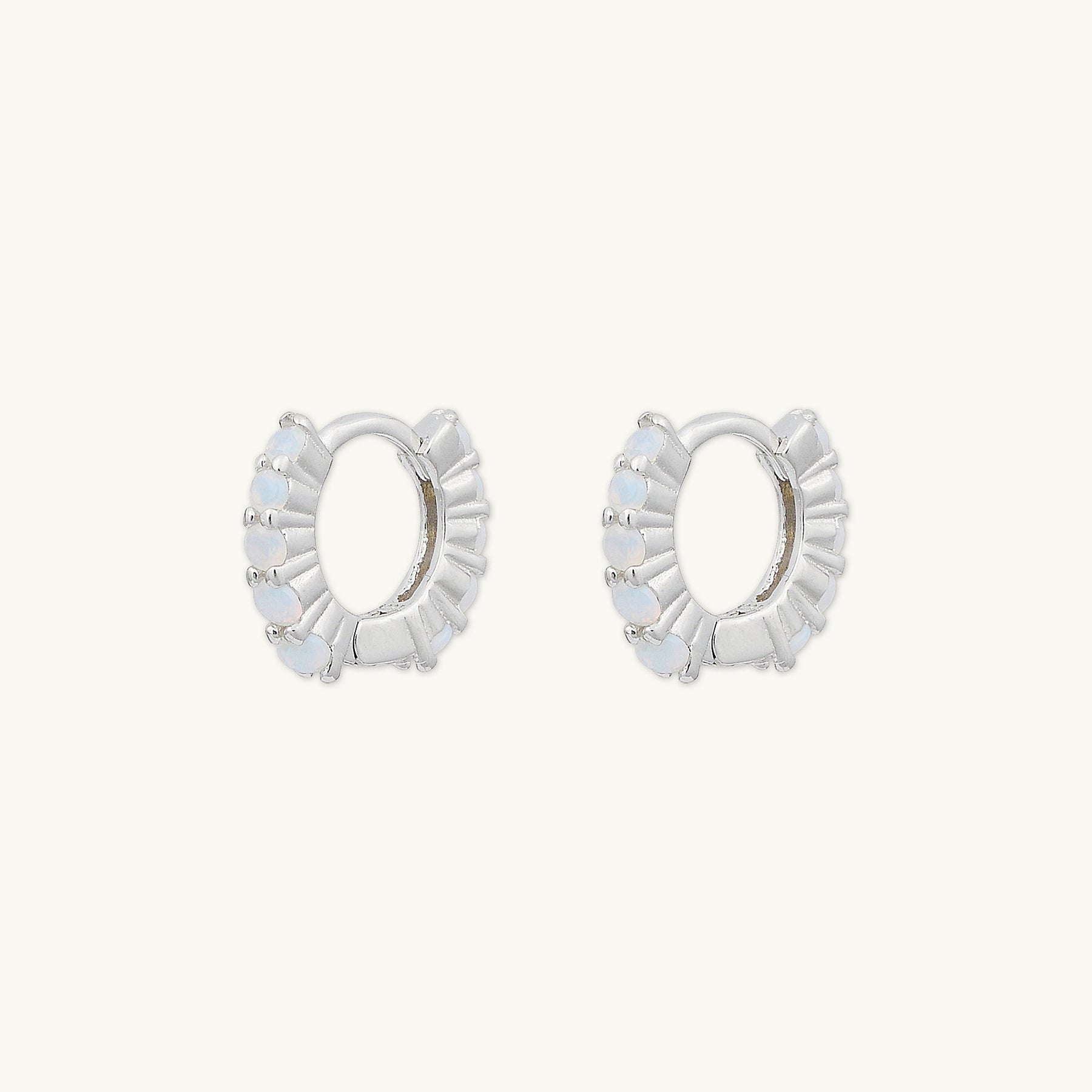 Opal Gemstone Huggie Earrings