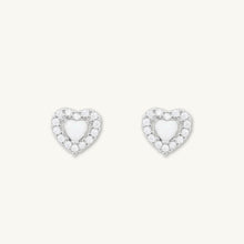 Opal Heart Sapphire Stud Earrings