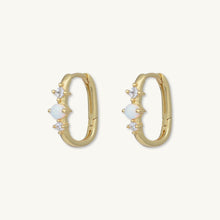 Opal Sapphire Huggie Earrings