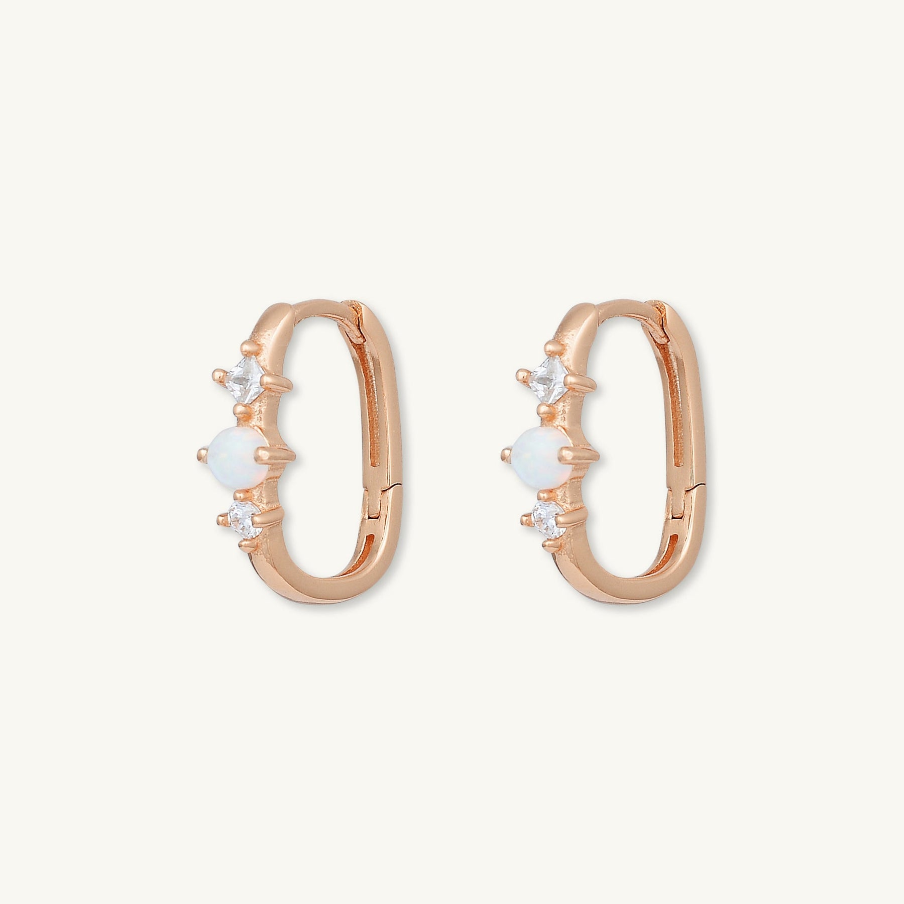 Opal Sapphire Huggie Earrings