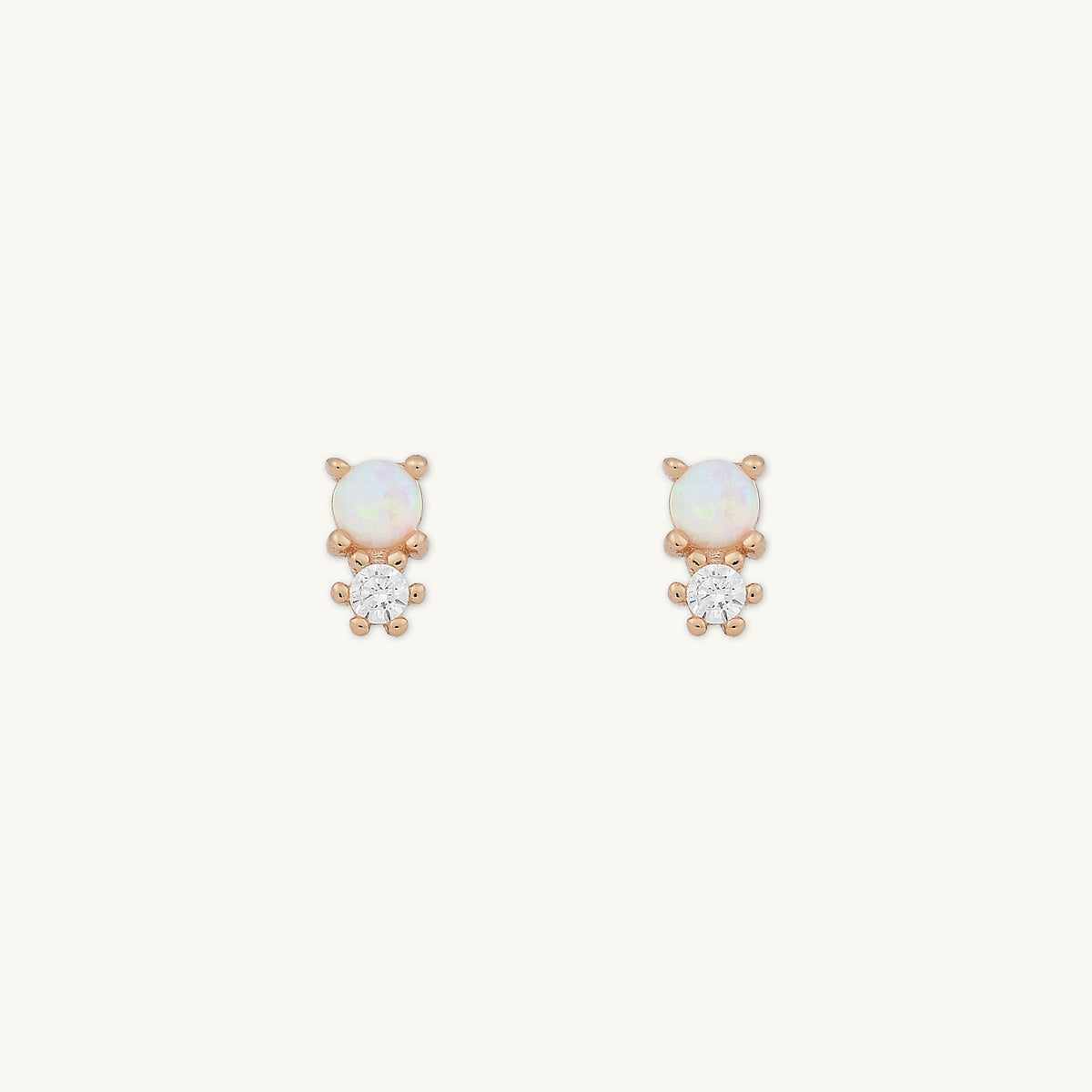 Opal Sapphire Stud Earrings