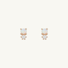 Opal Sapphire Stud Earrings