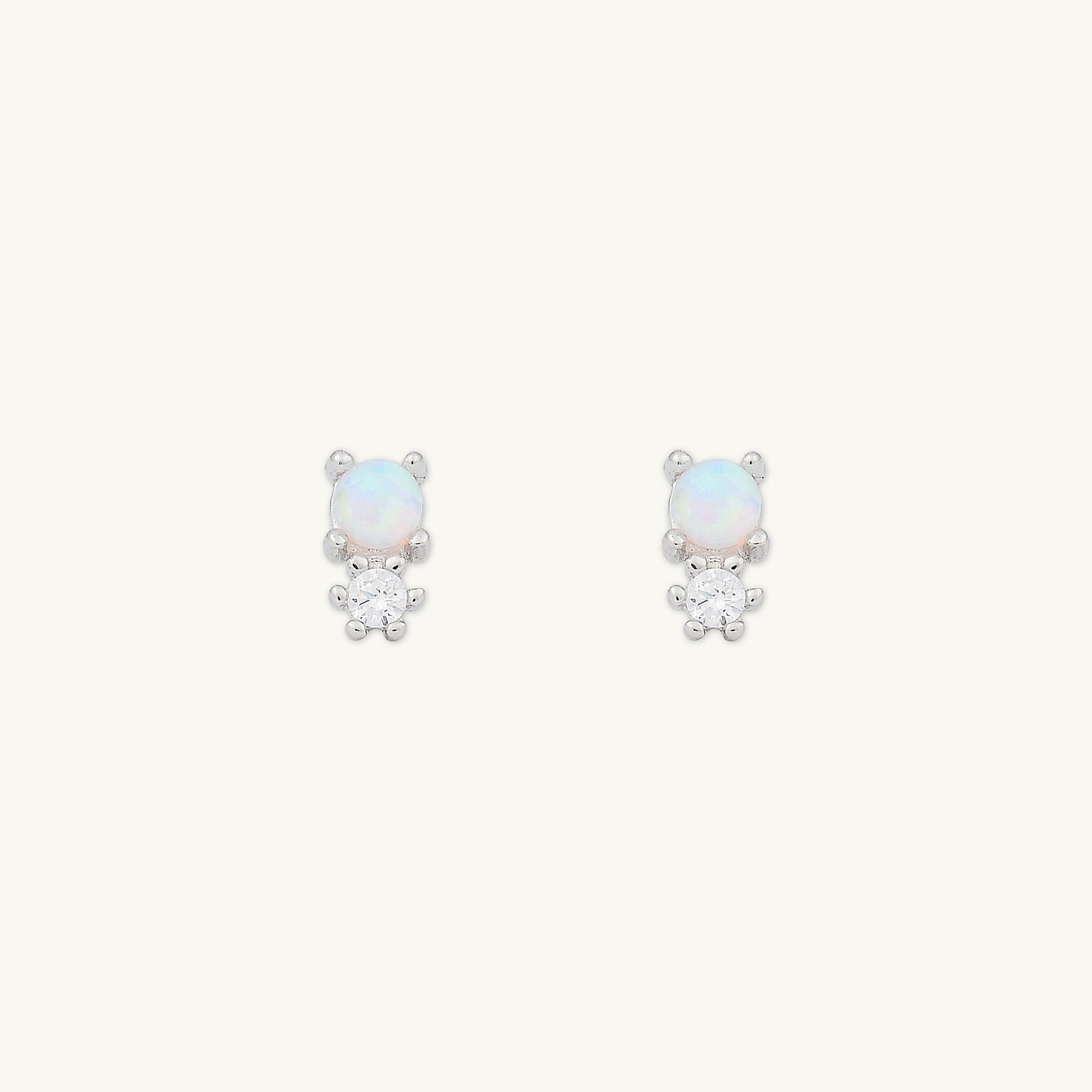 Opal Sapphire Stud Earrings