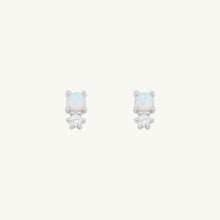 Opal Sapphire Stud Earrings