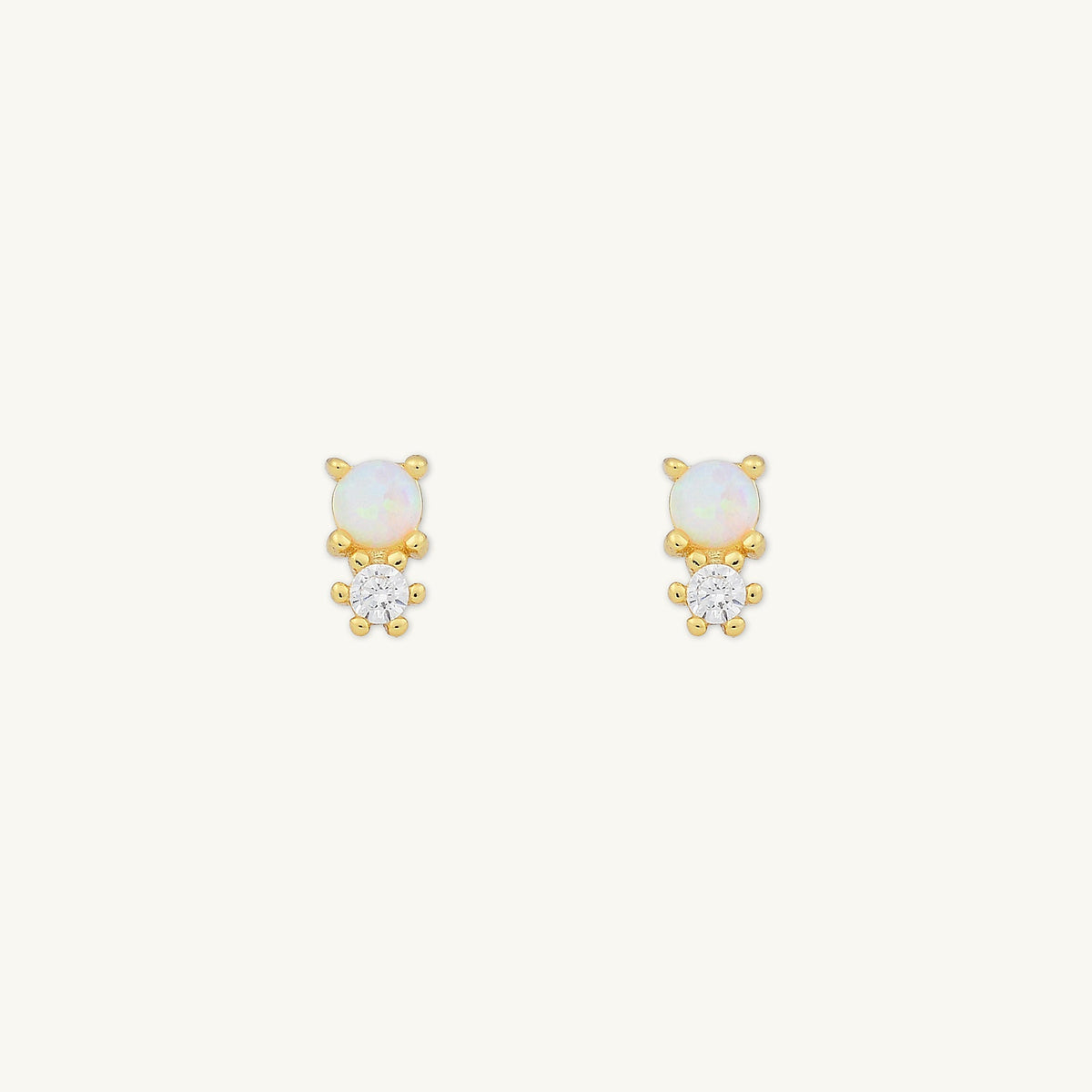 Opal Sapphire Stud Earrings