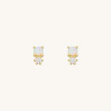 Opal Sapphire Stud Earrings