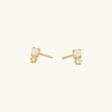 Opal Sapphire Stud Earrings