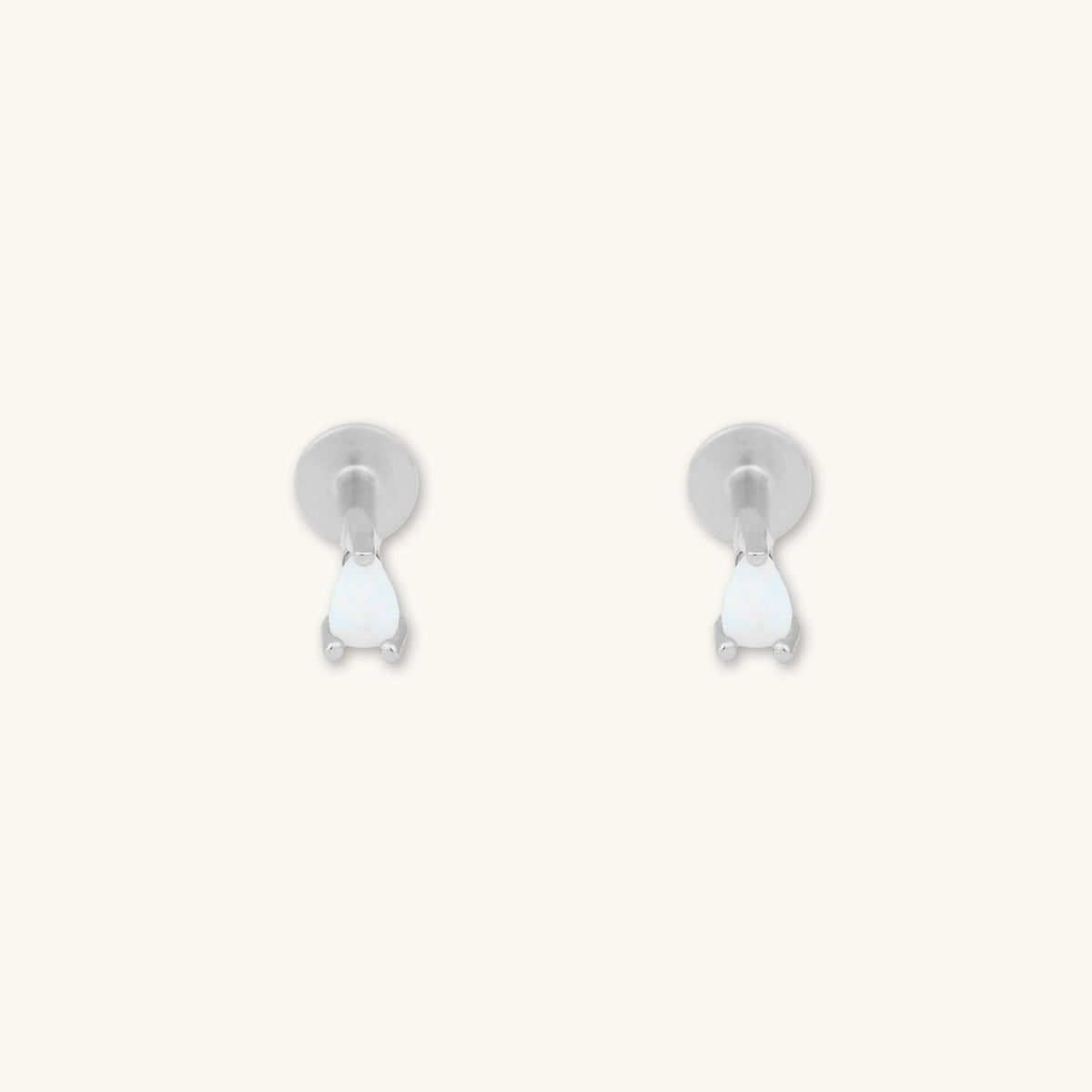 Opal Teardrop Flat Back Earring