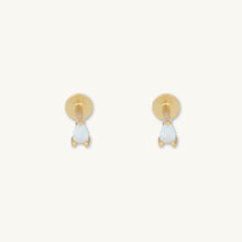 Opal Teardrop Flat Back Earring