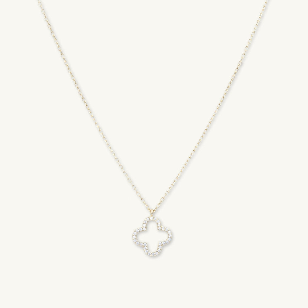 Open Clover Sapphire Chain Necklace