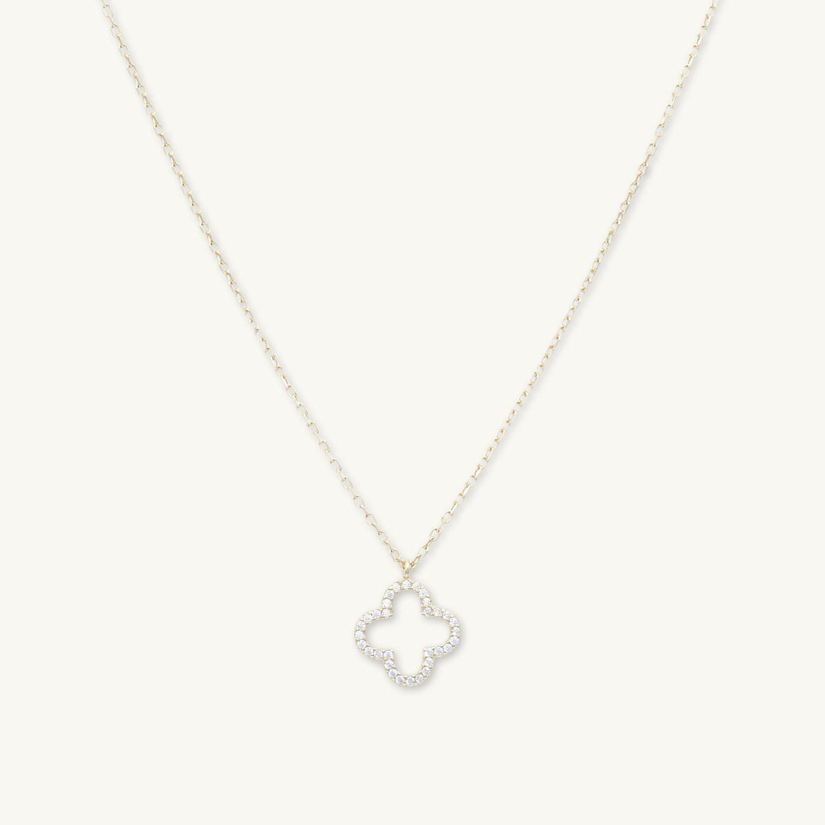 Open Clover Sapphire Chain Necklace