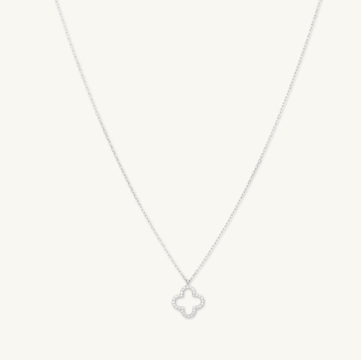 Open Clover Sapphire Chain Necklace