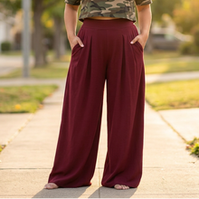 Curvella – Women's Flowy Pleated Palazzo Pants