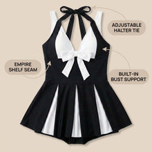 Soliera – Plus-Size Halter Swimdress with Boy Shorts