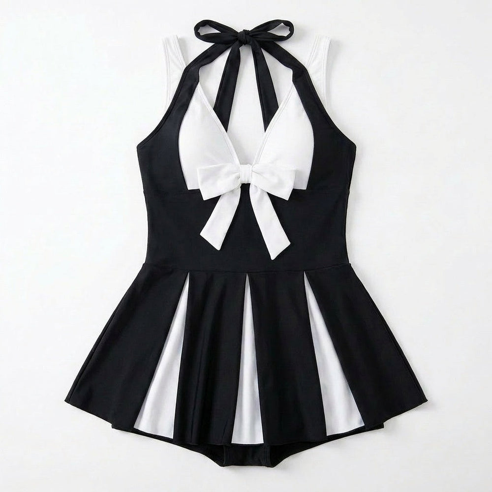 Soliera – Plus-Size Halter Swimdress with Boy Shorts