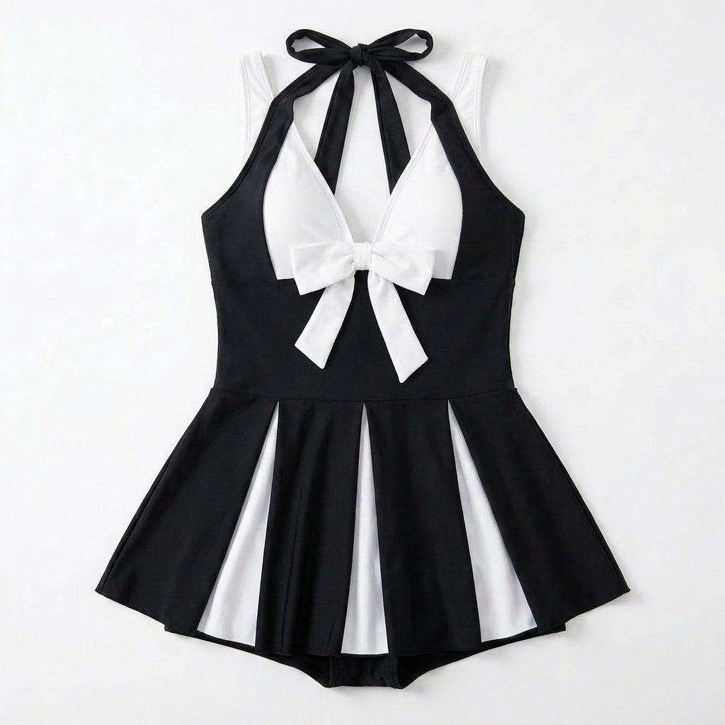 Soliera – Plus-Size Halter Swimdress with Boy Shorts