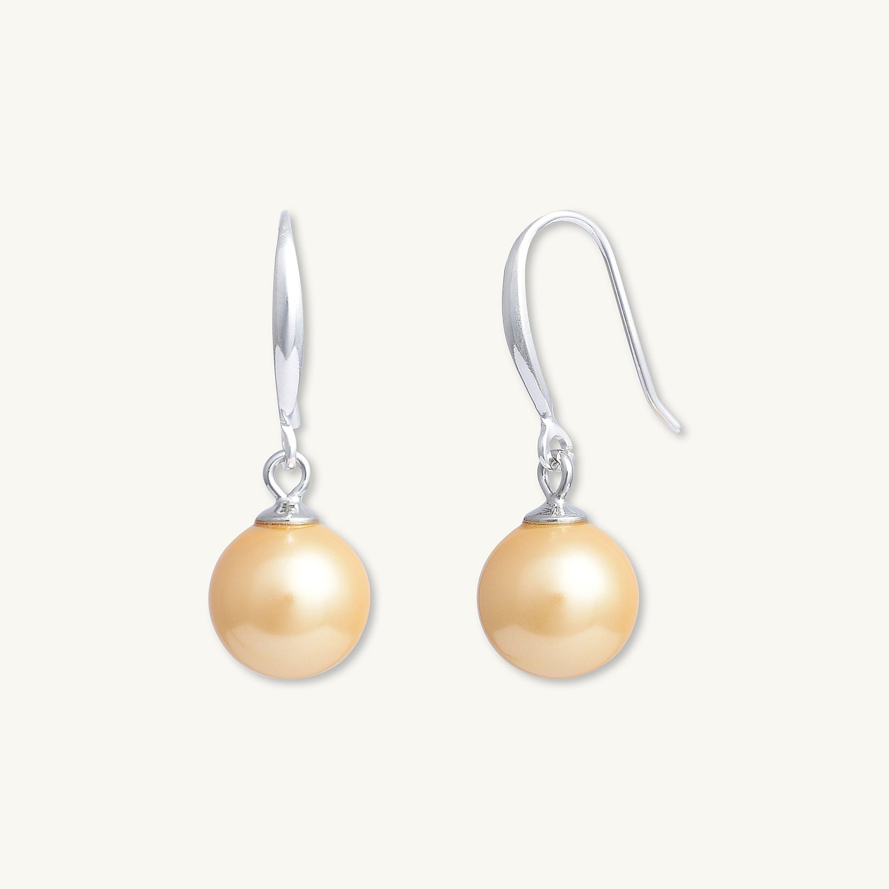 Orange Freshwater Pearl Drop Earrings