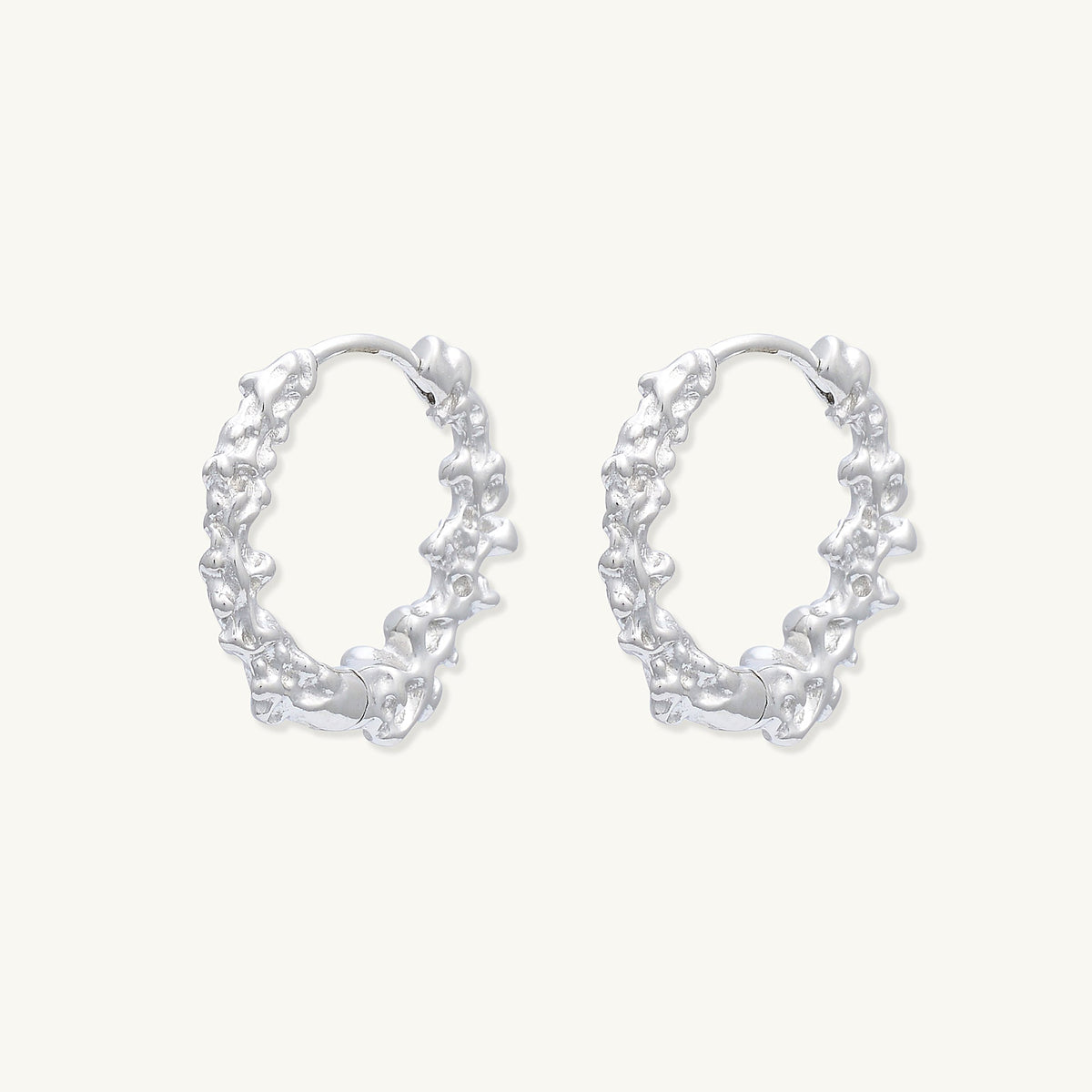 Organic Molten Huggie Hoop Earrings