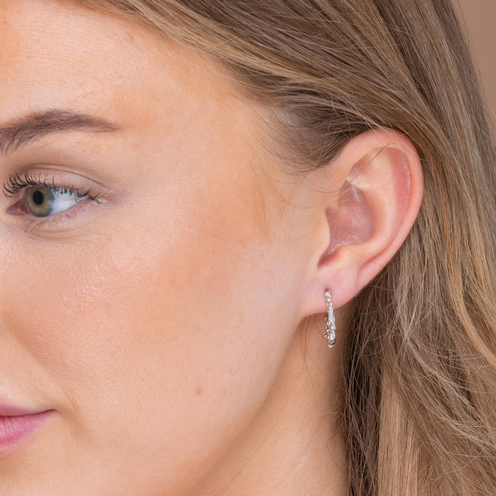 Organic Molten Huggie Hoop Earrings