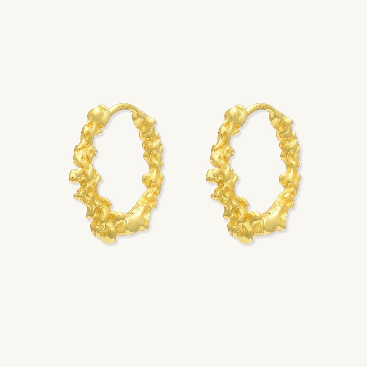 Organic Molten Huggie Hoop Earrings