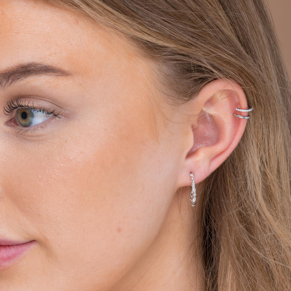 Organic Molten Huggie Hoop Earrings