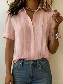 Hannah Robertson | Pleated Linen Blouse For Women