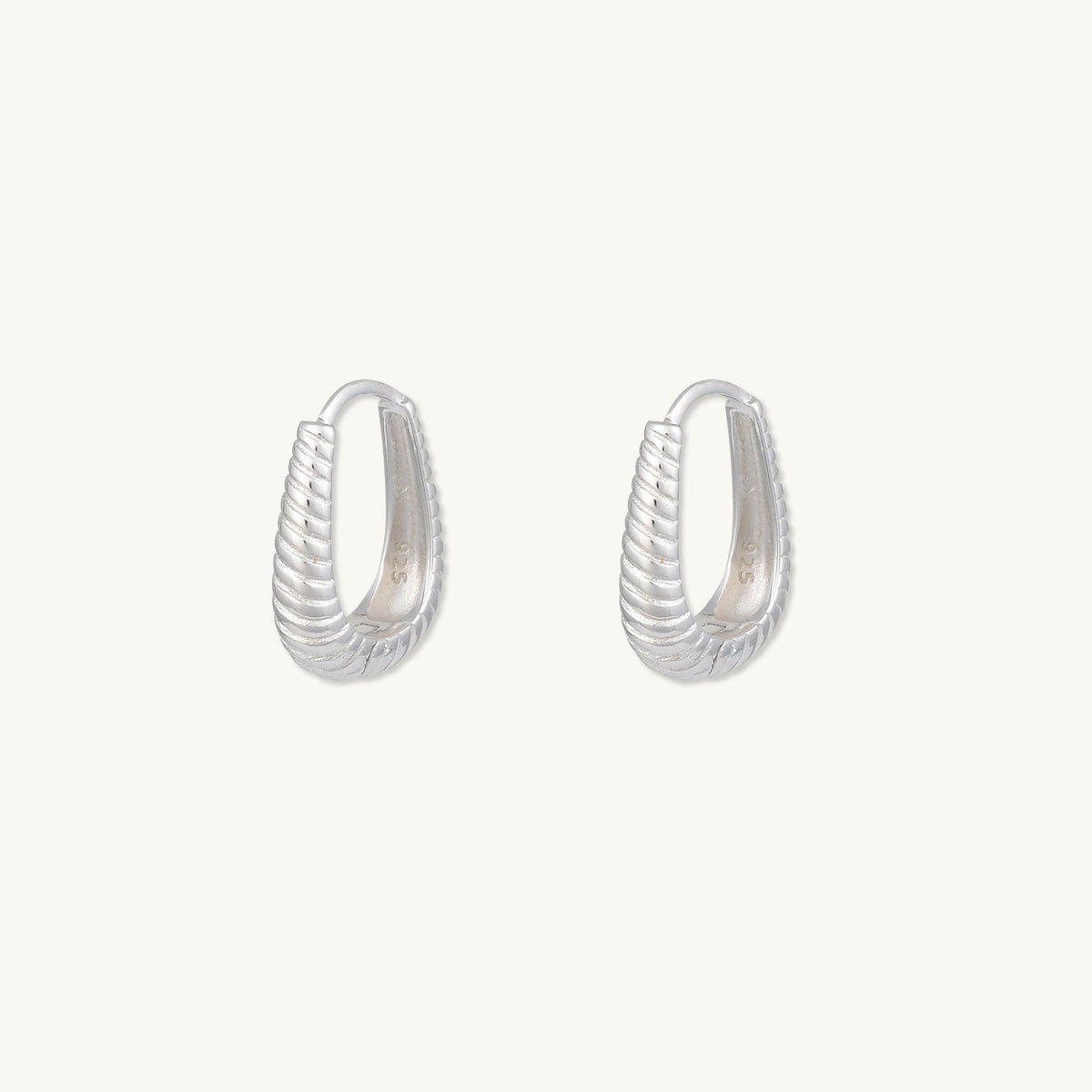 Oval Croissant Hoop Earrings