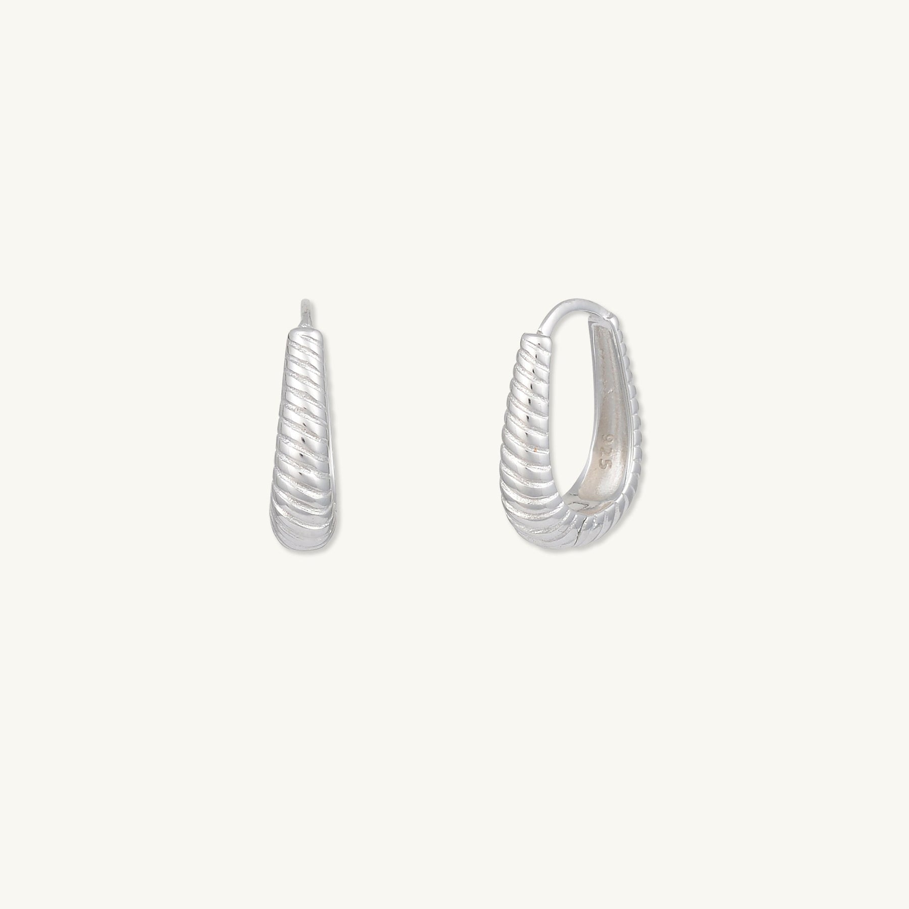 Oval Croissant Hoop Earrings