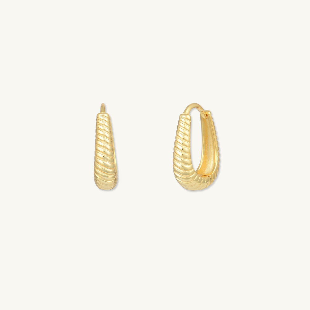 Oval Croissant Hoop Earrings