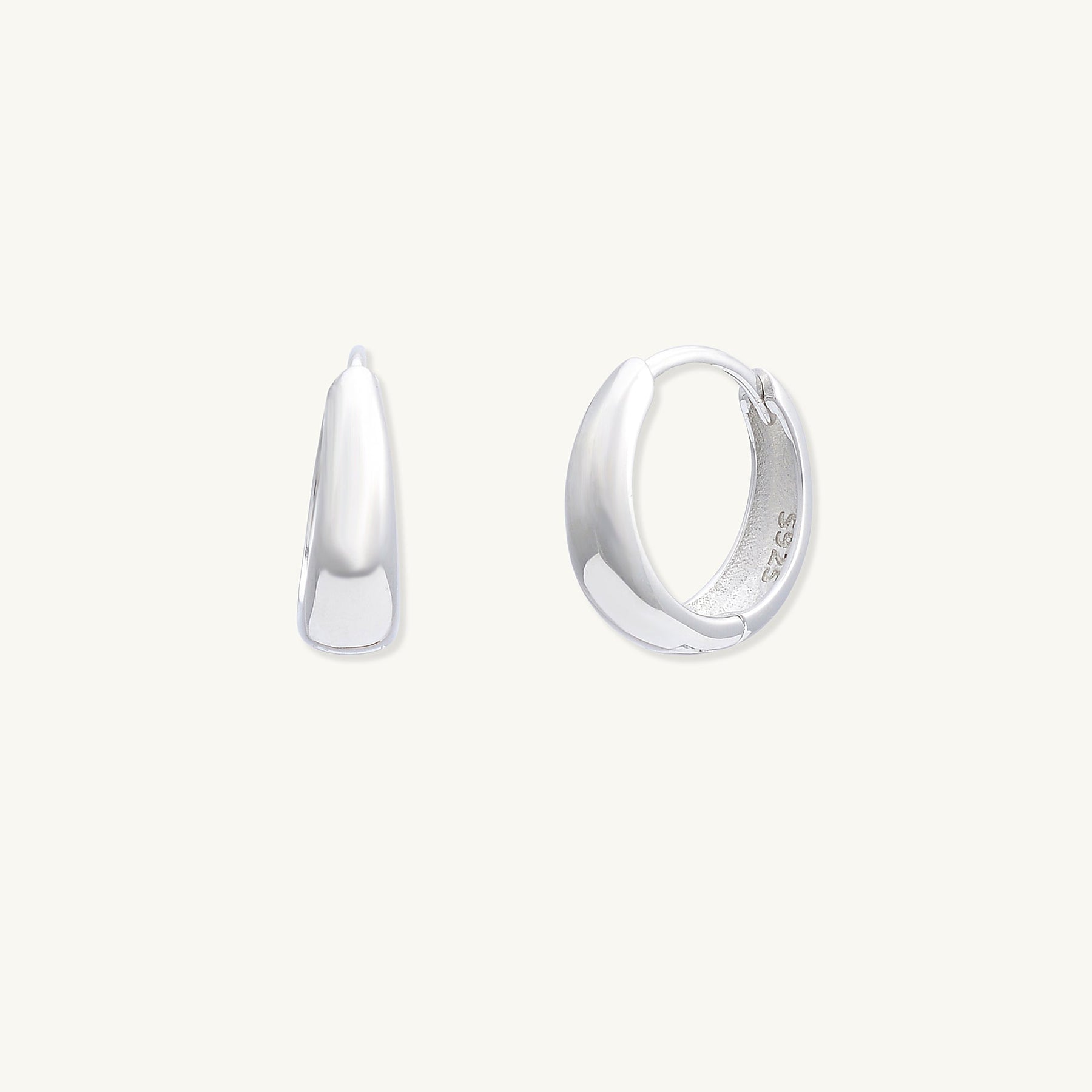 Oval Dome Huggie Earrings